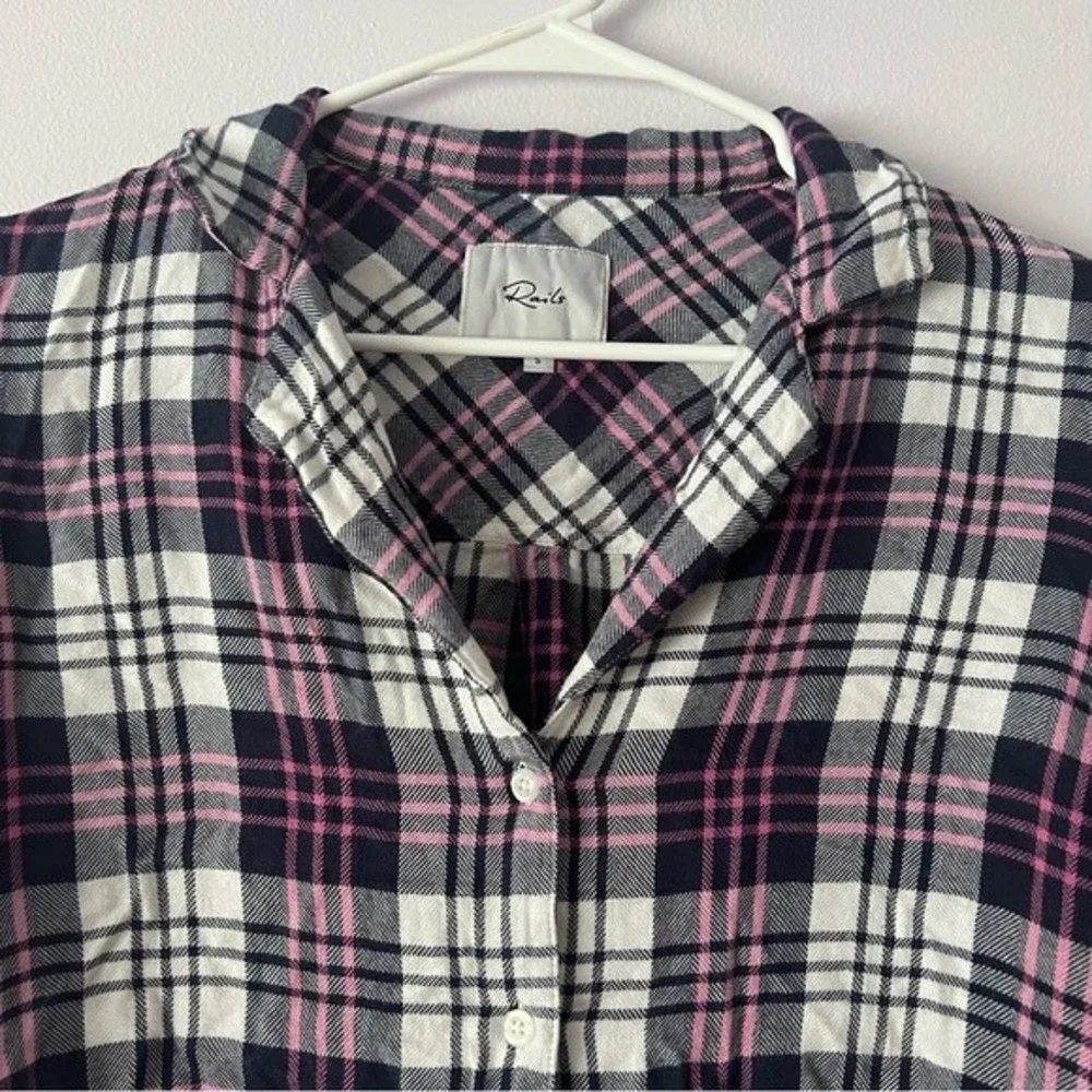 🪴 Rails Kellen White Midnight Candy Button Down Top Small - Picture 2 of 10